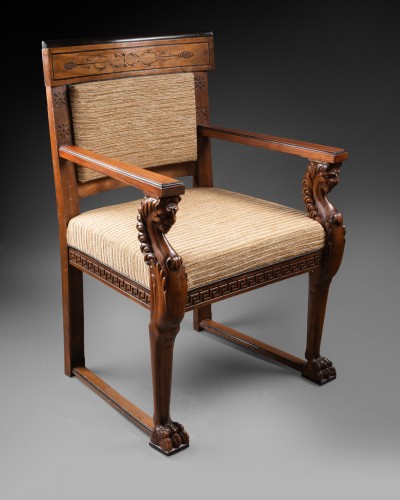 Paire de fauteuils italiens – XIXe siècle - Galerie Lamy Chabolle