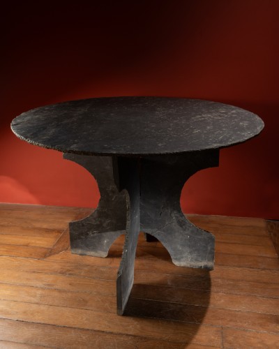 Slate table, Work from Trélazé 19th century - Furniture Style 