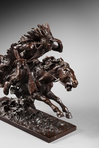 Sculpture  - Ulpiano CHECA Y SANZ (1860-1916) - Indian chief on horseback