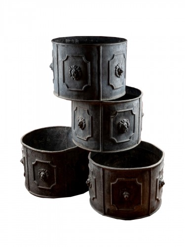 Four victirian Lead planters, circa 1850