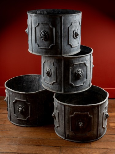 Four victirian Lead planters, circa 1850 - Napoléon III