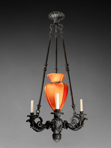 Lustre en bronze vers 1830 - Luminaires Style Restauration - Charles X