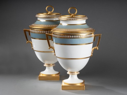 Manufacture Dihl et Guérhard - Pair of porcelain coolers - Porcelain & Faience Style Empire