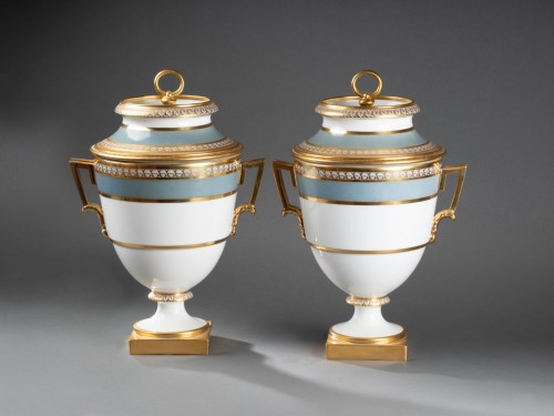 Manufacture Dihl et Guérhard - Pair of porcelain coolers - Empire