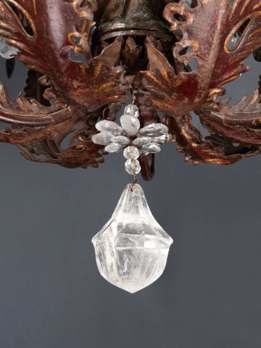 Chandelier in Cristal de roche with Eastern-like Decor - 