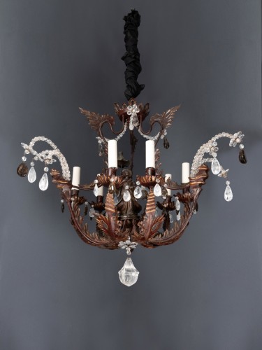 Chandelier in Cristal de roche with Eastern-like Decor - 