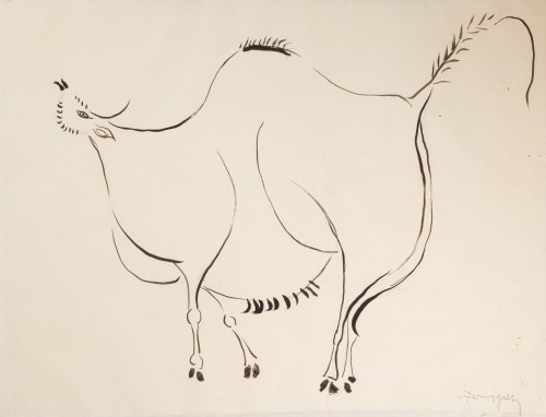 Dessin de Taureau par Óscar Domínguez né en 1957