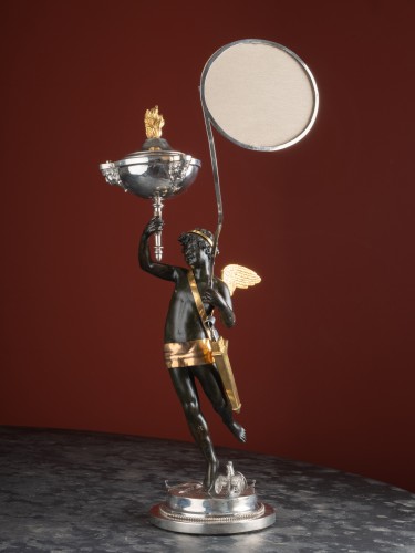 Lampe à huile représentant Éros par Filippo Pacetti - Galerie Lamy Chabolle
