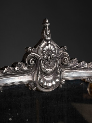 Neo-Greek mirror in silvered and gilded bronze - Mirrors, Trumeau Style 