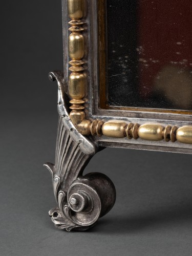 Mirrors, Trumeau  - Neo-Greek mirror in silvered and gilded bronze