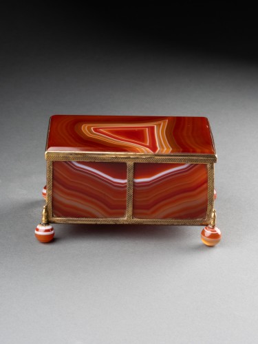Paire de coffrets anciens en agate - Objets de Vitrine Style Napoléon III