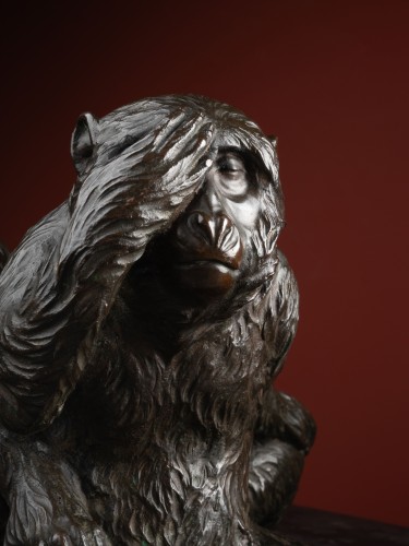  - Okimono aux Singes de la Sagesse par Koizumi Seiya