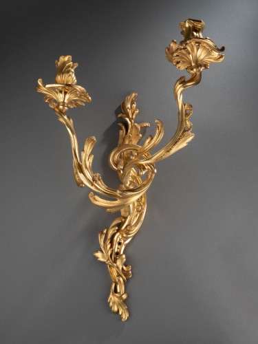 Luminaires Appliques - Quatre appliques en bronze doré d'époque Louis XV