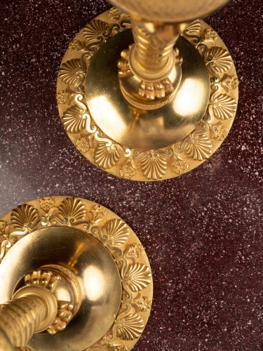 Luminaires Bougeoirs et Chandeliers - Flambeaux aux têtes de bélier, époque Empire russe