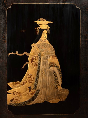Mobilier Paravent - Paravent à deux feuilles en laque du Japon