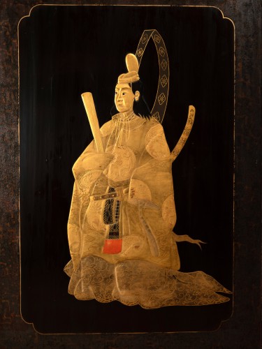 Paravent à deux feuilles en laque du Japon - Galerie Lamy Chabolle