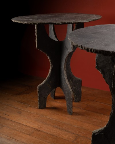 Mobilier Table & Guéridon - Deux guéridons en ardoise de Trélazé