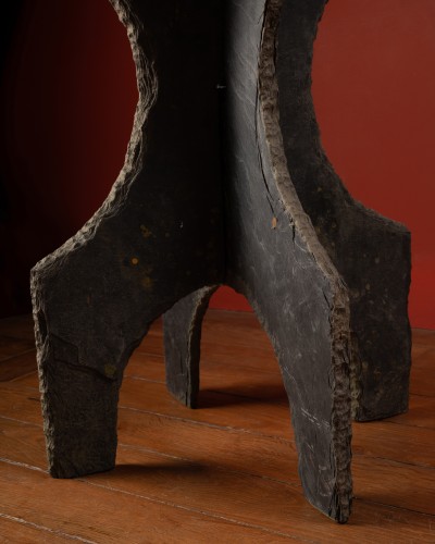 Deux guéridons en ardoise de Trélazé - Galerie Lamy Chabolle