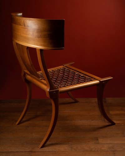 Pair of large klismos chairs by Robsjohn-Gibbings and Saridis of Athens - 