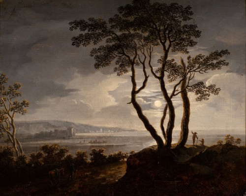 Moonlit Landscape  - Paintings & Drawings Style Empire