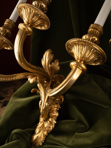 Set Of Four “Transition” Gilt Bronze Three-light Wall-lights - 