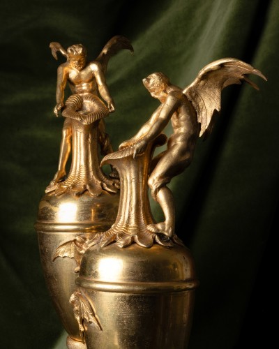 Vases aux chauves-souris par Jean-Jacques Feuchère - Objet de décoration Style Restauration - Charles X