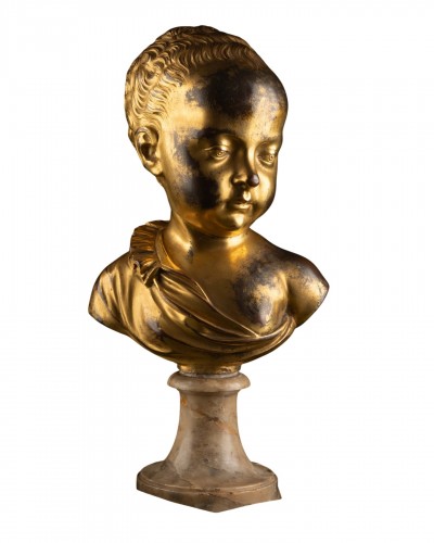 Buste d’enfant en bronze doré d’après Germain Pilon