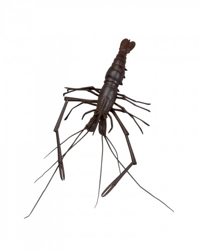 Crevette en fer articulée d'époque Edo