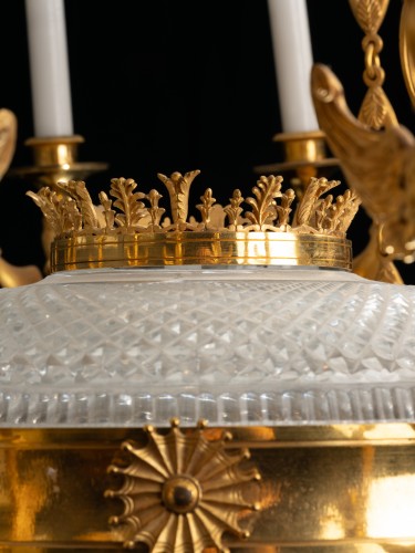 Russian Empire Twelve-light cut crystal and gilt bronze chandelier - Lighting Style Empire