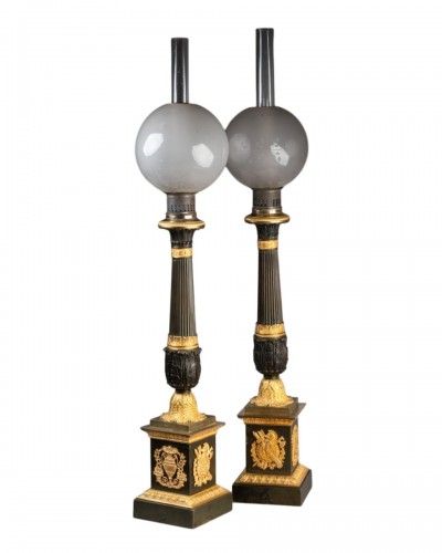 A Pair of Carcel Lamps by François-Nicolas Poupinel