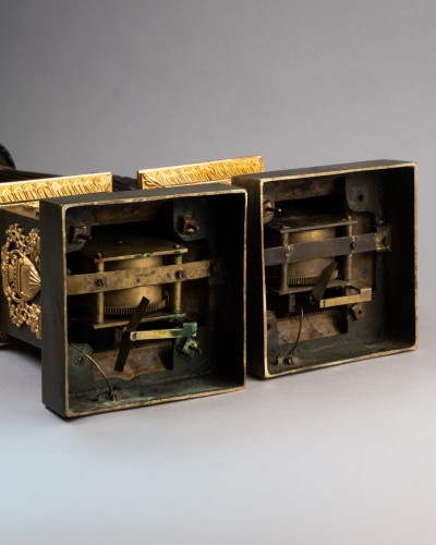 A Pair of Carcel Lamps by François-Nicolas Poupinel - Lighting Style Restauration - Charles X