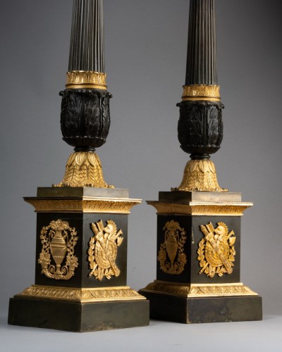 A Pair of Carcel Lamps by François-Nicolas Poupinel - 