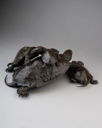 19th century - Five tortoises, signed by Murata Seimin