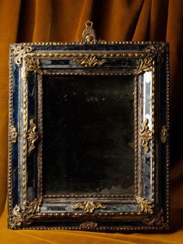 Miroir à parcloses en verre « saphir » de Murano - Miroirs, Trumeaux Style Régence