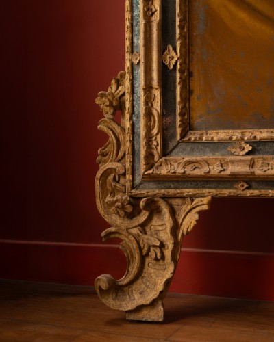 Miroirs, Trumeaux  - Miroir piémontais à parcloses et fronton ajouré