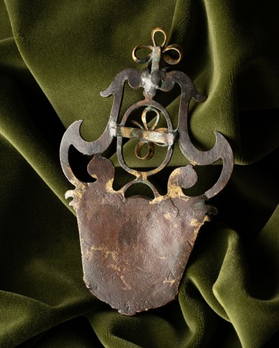 Religious Antiques  - A Holy water gilt bronze stoup