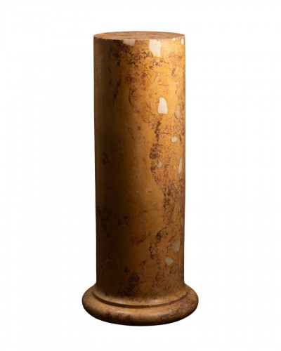 Colonne en scagliole à l'imitation de la breccia giallia