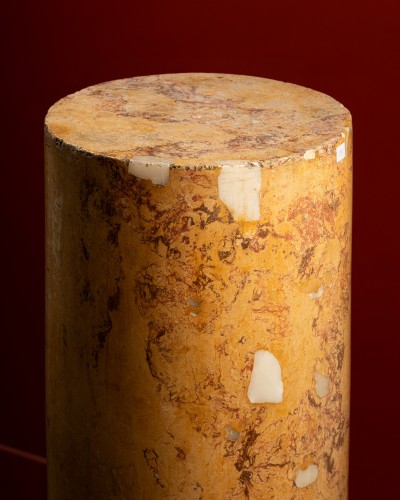 Decorative Objects  - A scagliola column imitating breccia gialla