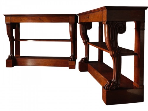 A Pair of Mahogany Console Tables, by Jacob-Desmalter