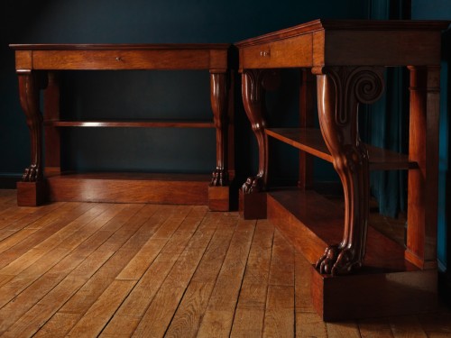 Louis-Philippe - A Pair of Mahogany Console Tables, by Jacob-Desmalter