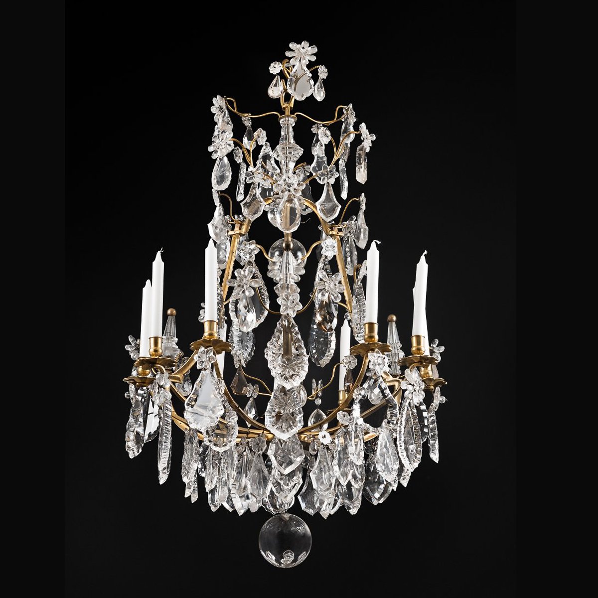 French Louis Xv Rock Crystal Chandelier Alexis Delaroue Ref 61941 French Louis Xv Rock Crystal Chandelier Alexis Delaroue