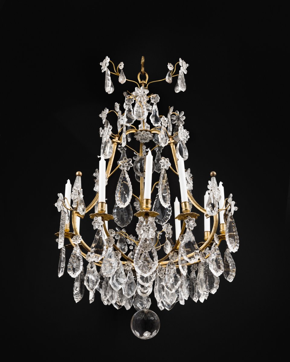 French Louis Xv Rock Crystal Chandelier Alexis Delaroue Ref 61941 French Louis Xv Rock Crystal Chandelier Alexis Delaroue Lighting Style