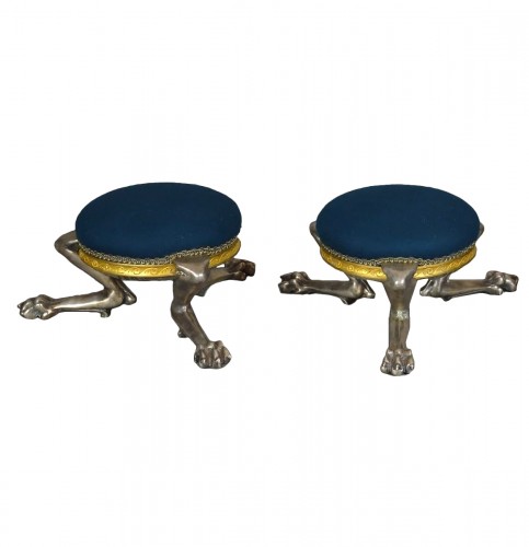 Set of three foot stool, Pompean style circa 1880