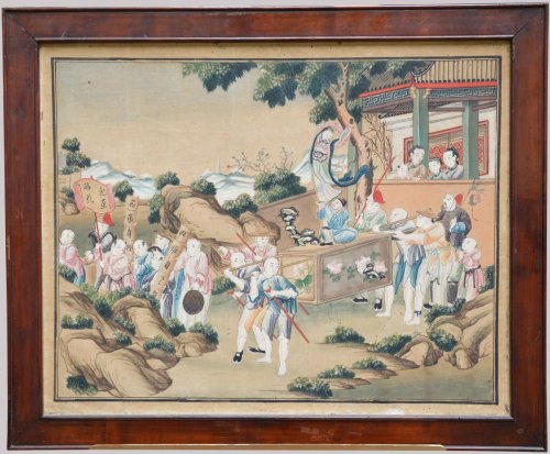 Série de sept aquarelles chinoises fin XVIIIe début XIXe siècle - Arts d