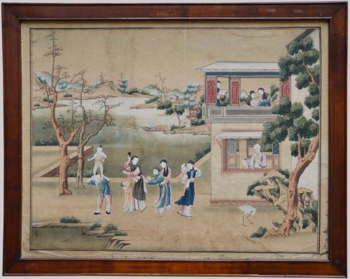 XVIIIe siècle - Série de sept aquarelles chinoises fin XVIIIe début XIXe siècle