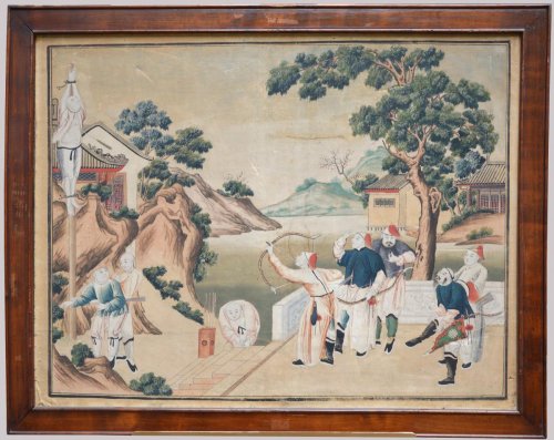 Série de sept aquarelles chinoises fin XVIIIe début XIXe siècle - 