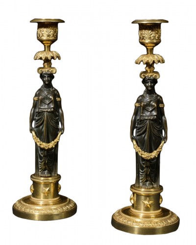 Paire de bougeoirs Directoire