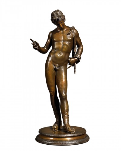 A patinated bronze Narcissus - Italy 19th century 