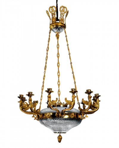 Chandelier in cut crystal and gilt bronze St Petersburg circa 1820 