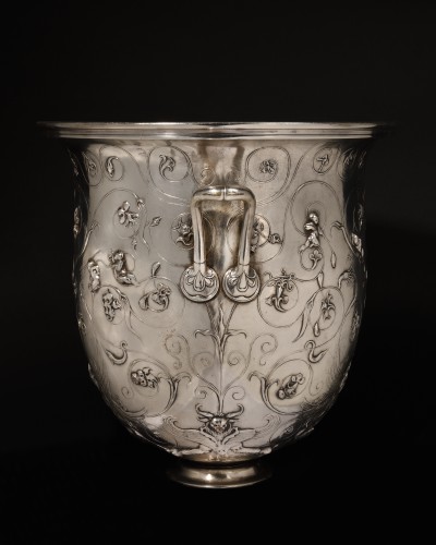 Le cratère du trésor Hildesheim cuivre galvanique argenté maison Christofle  - Objet de décoration Style Napoléon III